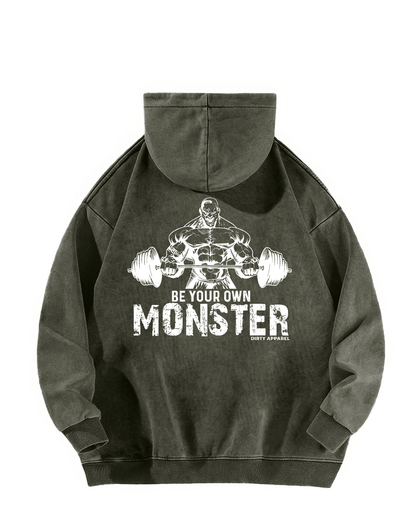 BLUZA Z KAPTUREM BE YOUR OWN MONSTER WASHED - Ironfit PL