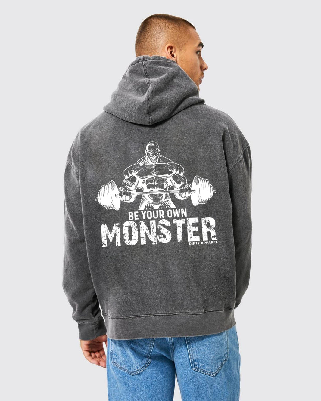 BLUZA Z KAPTUREM BE YOUR OWN MONSTER WASHED - Ironfit PL