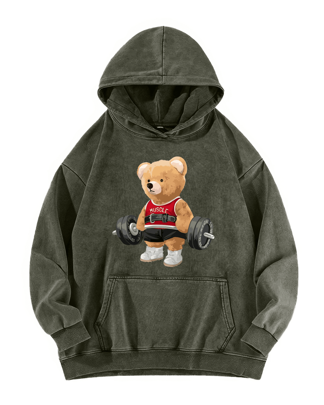 BLUZA Z KAPTUREM CUTE BEAR WASHED - Ironfit PL