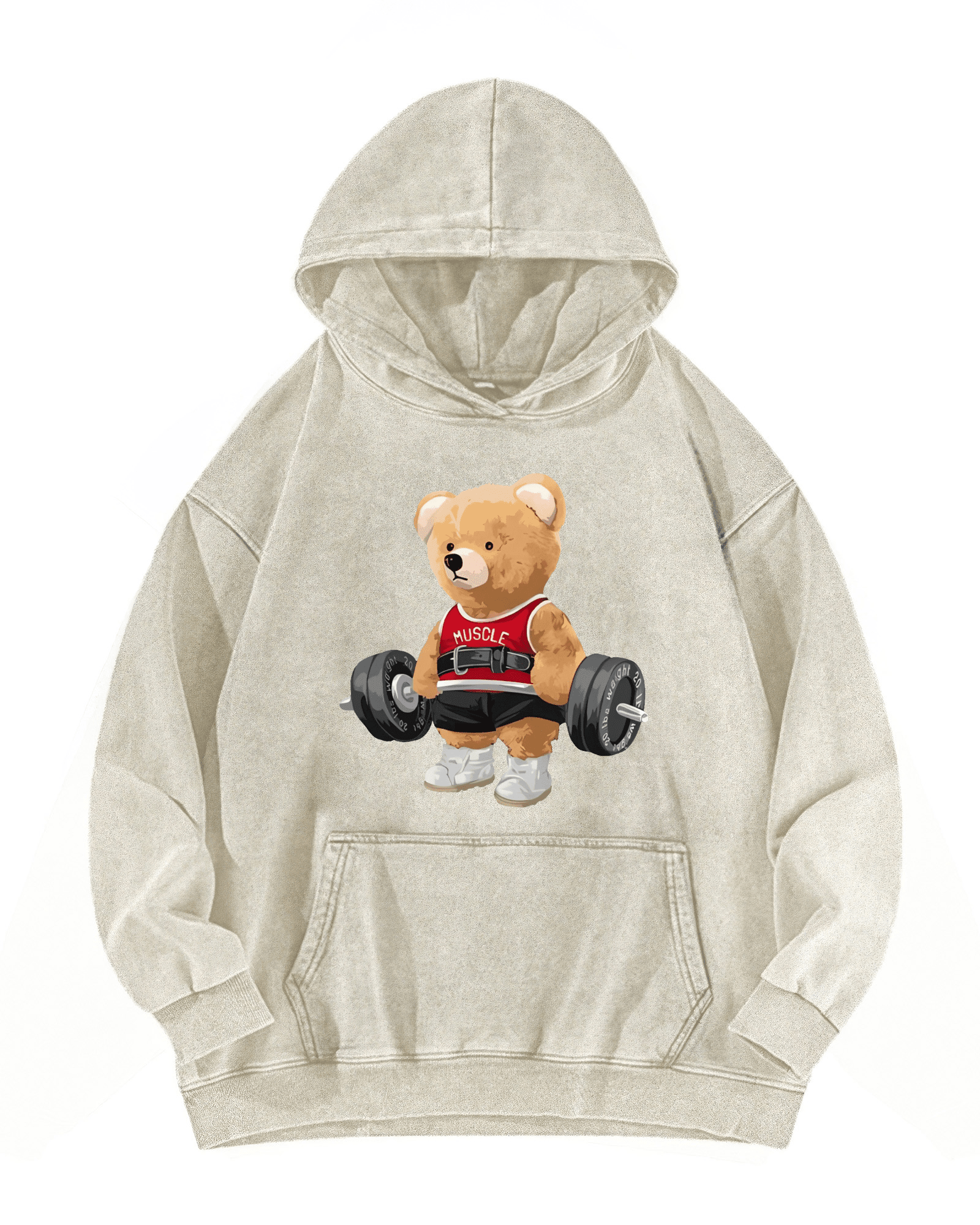 BLUZA Z KAPTUREM CUTE BEAR WASHED - Ironfit PL