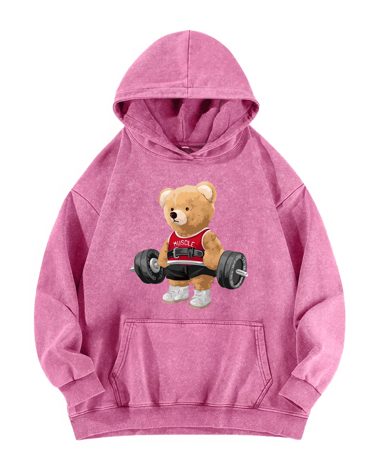 BLUZA Z KAPTUREM CUTE BEAR WASHED - Ironfit PL