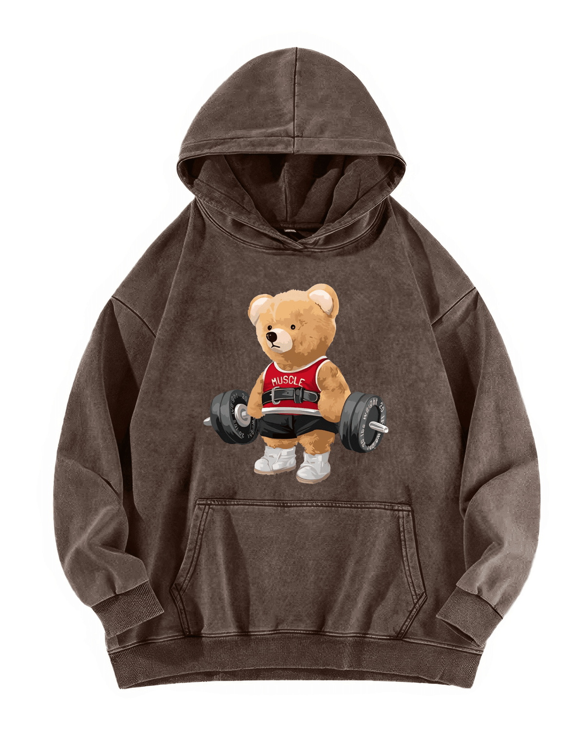 BLUZA Z KAPTUREM CUTE BEAR WASHED - Ironfit PL