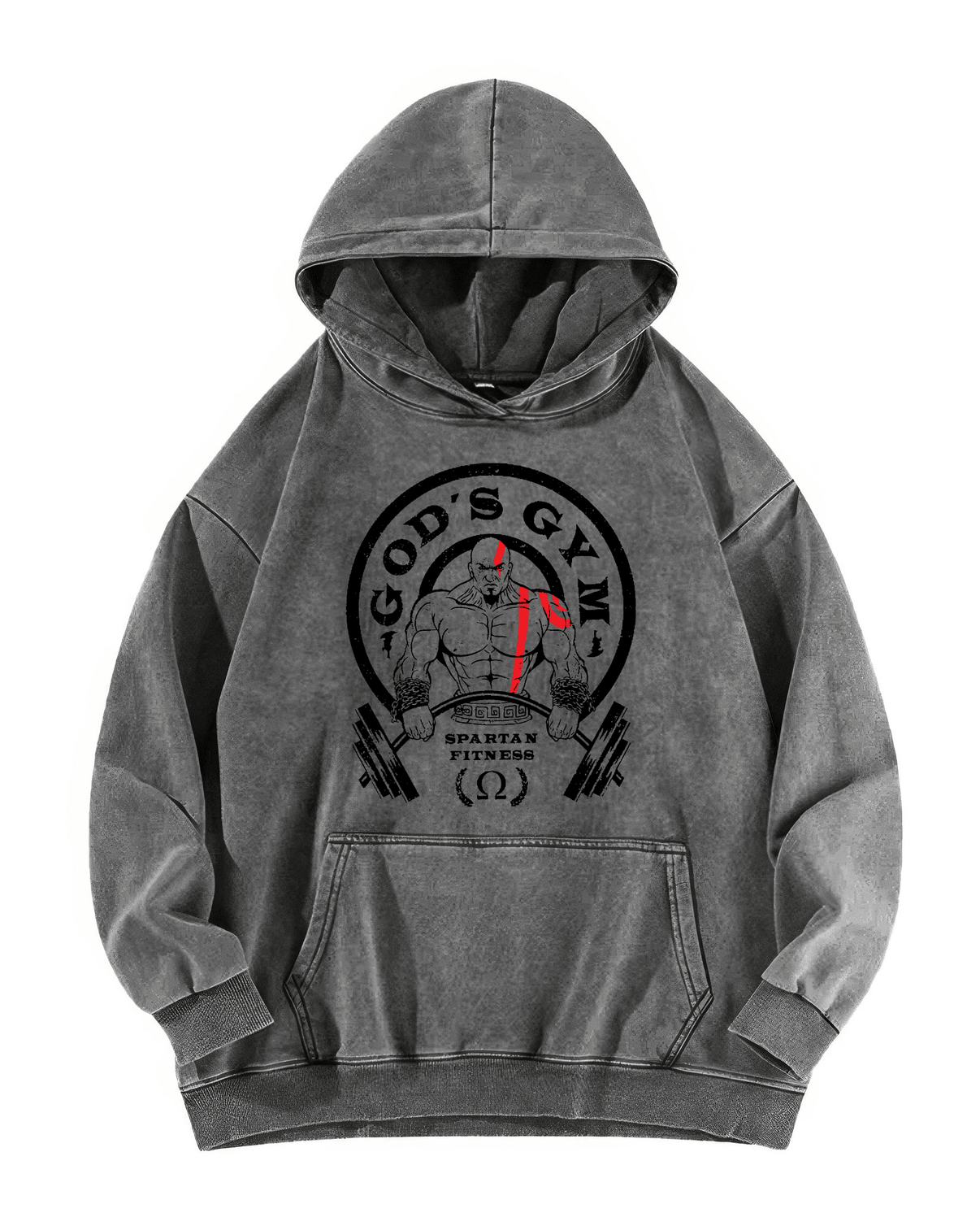 BLUZA Z KAPTUREM GOD'S GYM WASHED - Ironfit PL