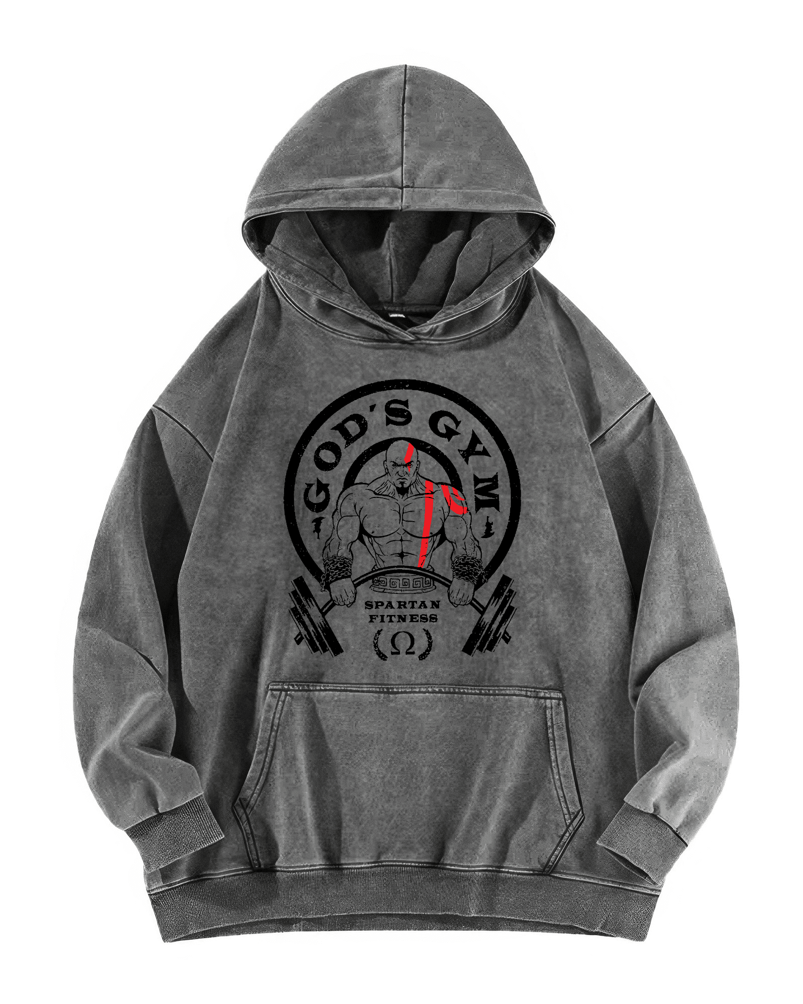 BLUZA Z KAPTUREM GOD'S GYM WASHED - Ironfit PL