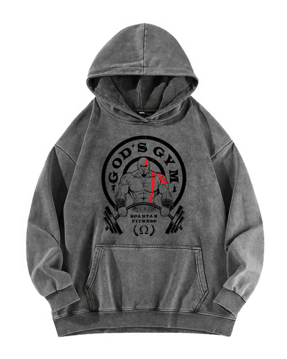 BLUZA Z KAPTUREM GOD'S GYM WASHED - Ironfit PL