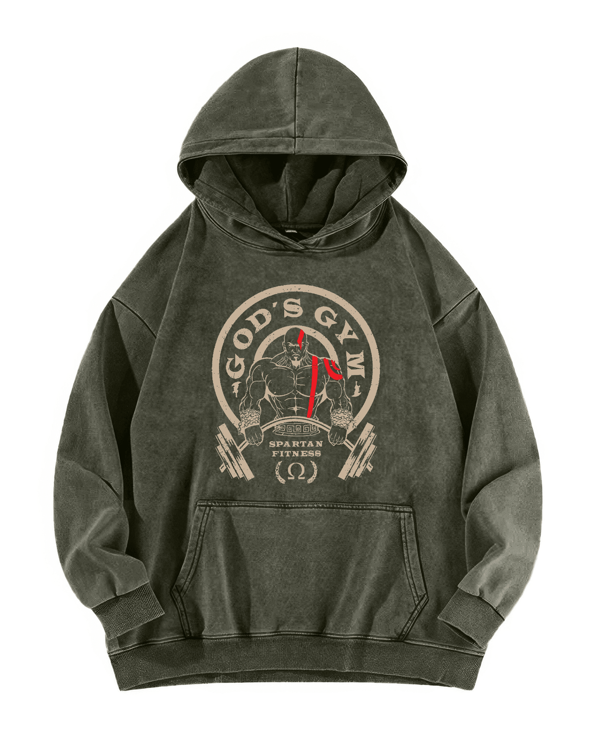 BLUZA Z KAPTUREM GOD'S GYM WASHED - Ironfit PL