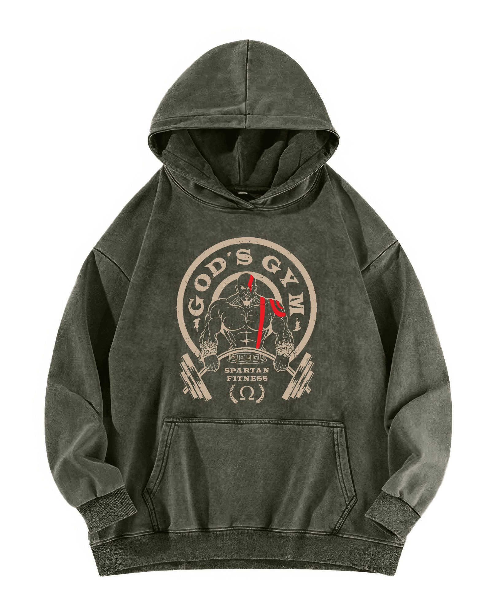 BLUZA Z KAPTUREM GOD'S GYM WASHED - Ironfit PL