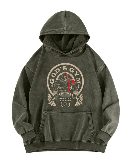 BLUZA Z KAPTUREM GOD'S GYM WASHED - Ironfit PL