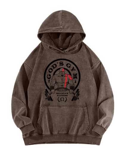 BLUZA Z KAPTUREM GOD'S GYM WASHED - Ironfit PL