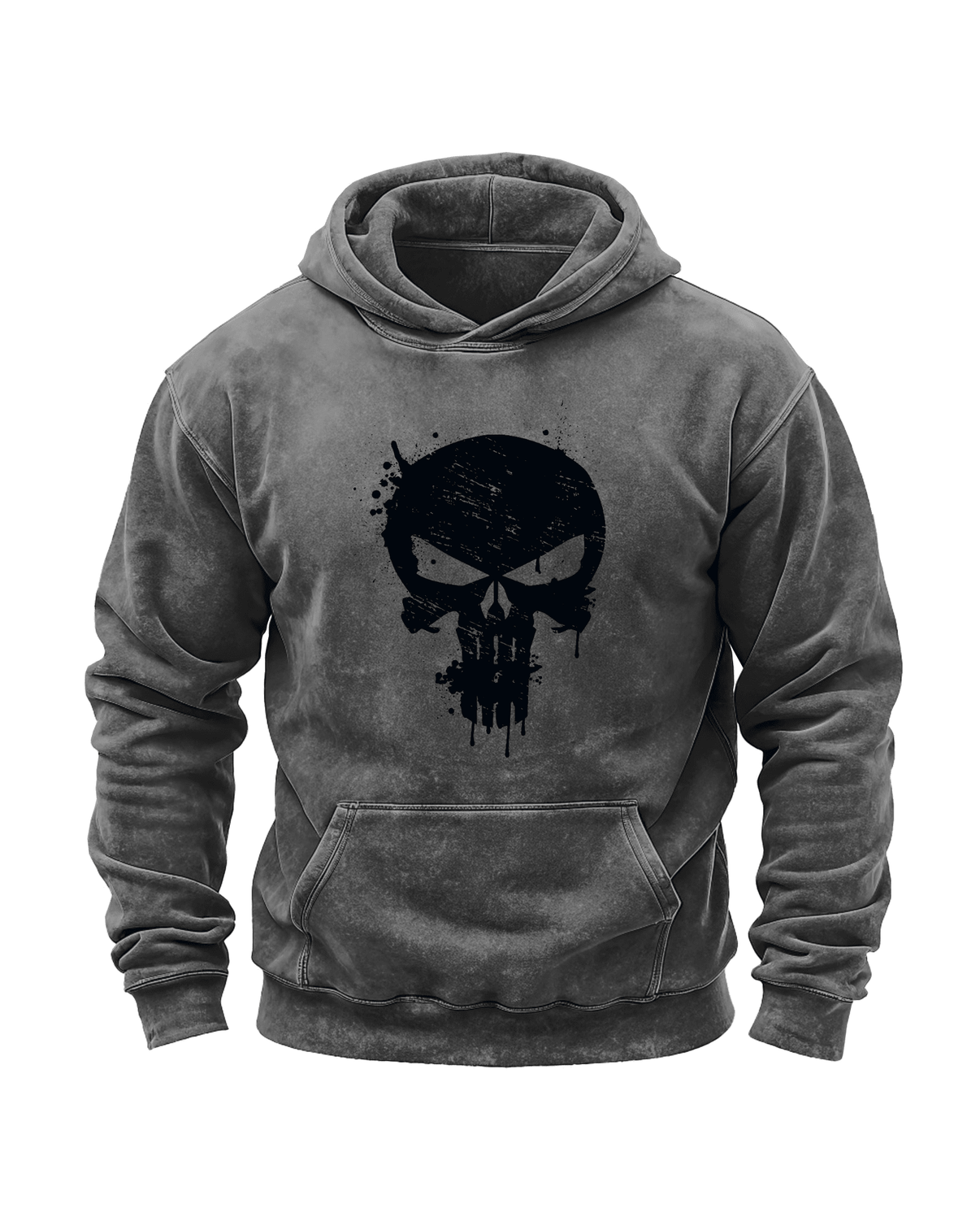 BLUZA Z KAPTUREM SKULL WASHED - Ironfit PL