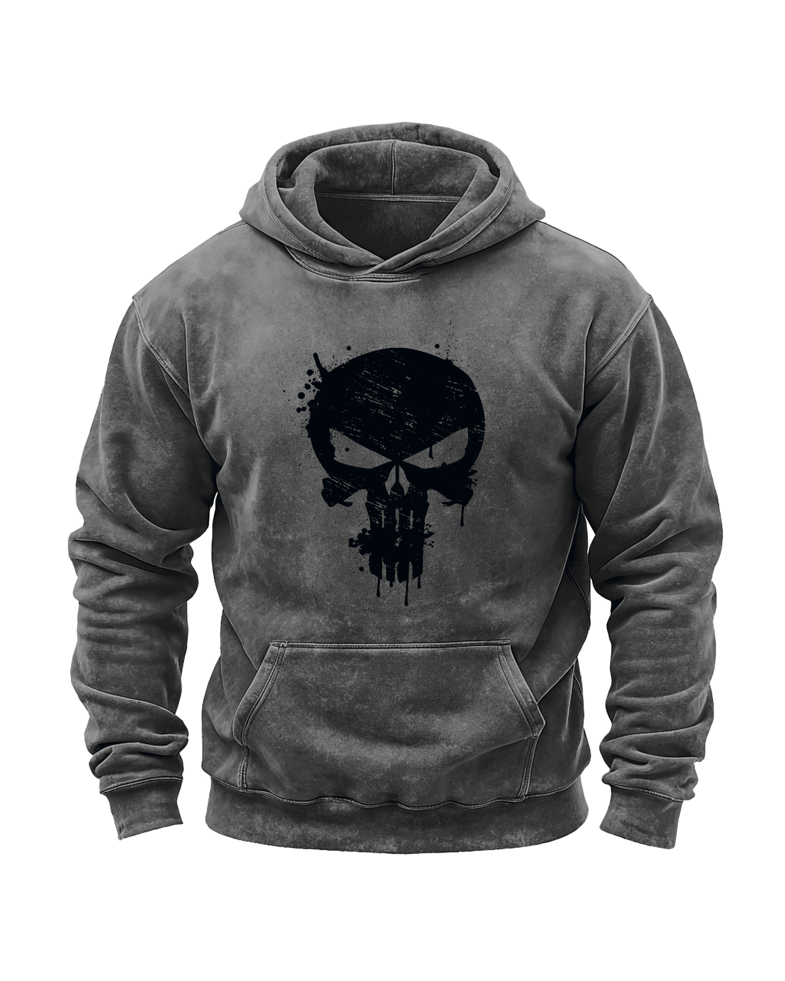 BLUZA Z KAPTUREM SKULL WASHED - Ironfit PL