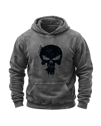 BLUZA Z KAPTUREM SKULL WASHED - Ironfit PL
