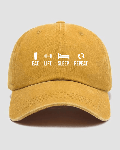 Czapka z daszkiem EAT LIFT SLEEP REPEAT Washed - Ironfit PL