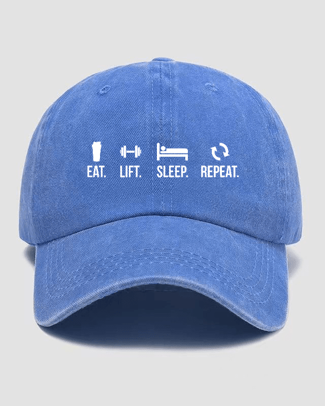 Czapka z daszkiem EAT LIFT SLEEP REPEAT Washed - Ironfit PL