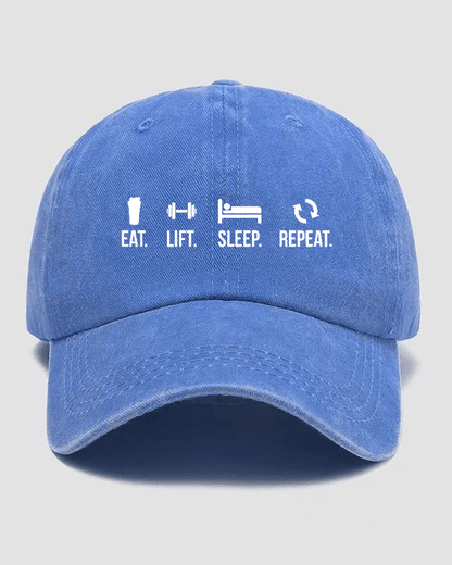 Czapka z daszkiem EAT LIFT SLEEP REPEAT Washed - Ironfit PL