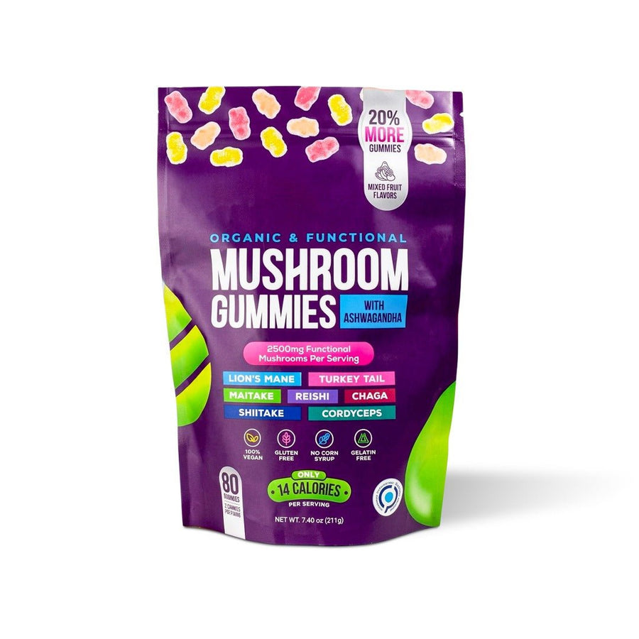 Gummies na koncentrację i relaks – Lion’s Mane + Ashwagandha 2500 mg (80 szt.) - Ironfit PL