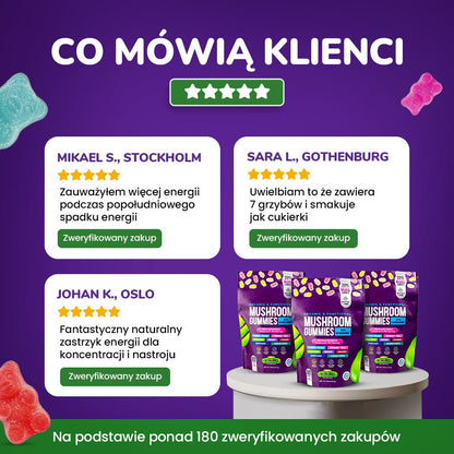 Gummies na koncentrację i relaks – Lion’s Mane + Ashwagandha 2500 mg (80 szt.) - Ironfit PL