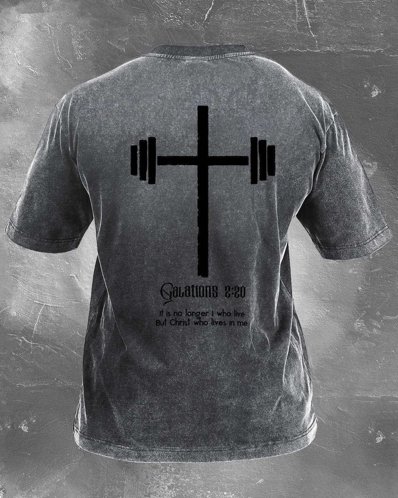 KOSZULKA CHRISTWHO LIVES IN ME WASHED - Ironfit PL