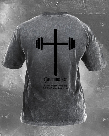KOSZULKA CHRISTWHO LIVES IN ME WASHED - Ironfit PL