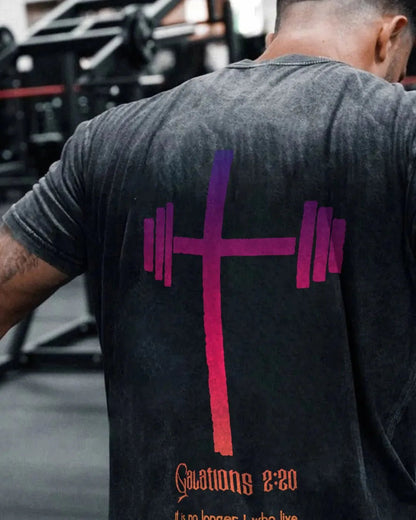 KOSZULKA CHRISTWHO LIVES IN ME WASHED - Ironfit PL