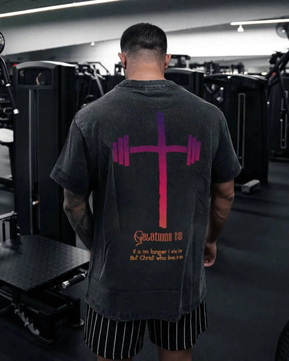 KOSZULKA CHRISTWHO LIVES IN ME WASHED - Ironfit PL