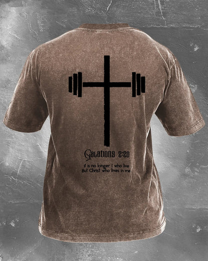 KOSZULKA CHRISTWHO LIVES IN ME WASHED - Ironfit PL