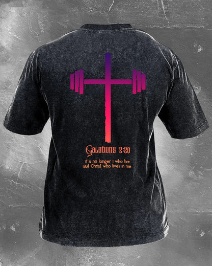 KOSZULKA CHRISTWHO LIVES IN ME WASHED - Ironfit PL