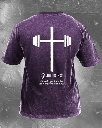 KOSZULKA CHRISTWHO LIVES IN ME WASHED - Ironfit PL