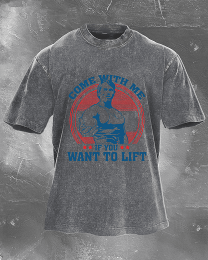 KOSZULKA COME WITH ME IF YOU WANT TO WASHED - Ironfit PL