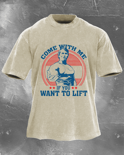 KOSZULKA COME WITH ME IF YOU WANT TO WASHED - Ironfit PL