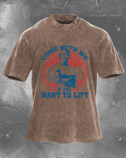 KOSZULKA COME WITH ME IF YOU WANT TO WASHED - Ironfit PL