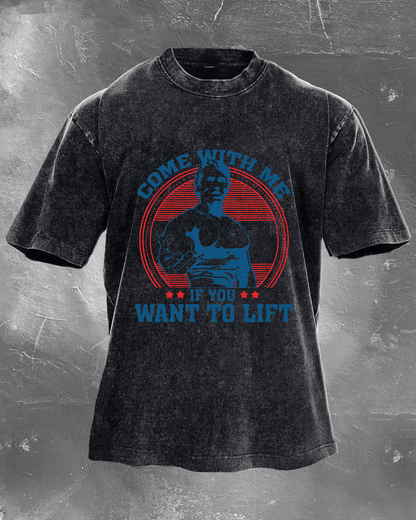KOSZULKA COME WITH ME IF YOU WANT TO WASHED - Ironfit PL