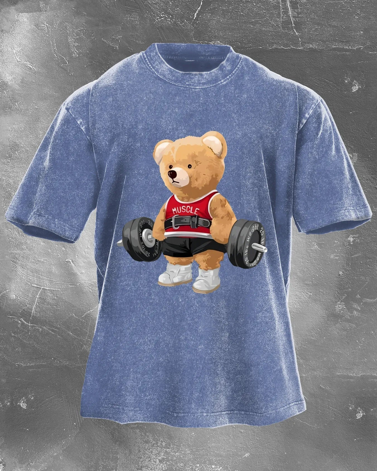 KOSZULKA CUTE BEAR LIFTING MEN'S WASHED - Ironfit PL
