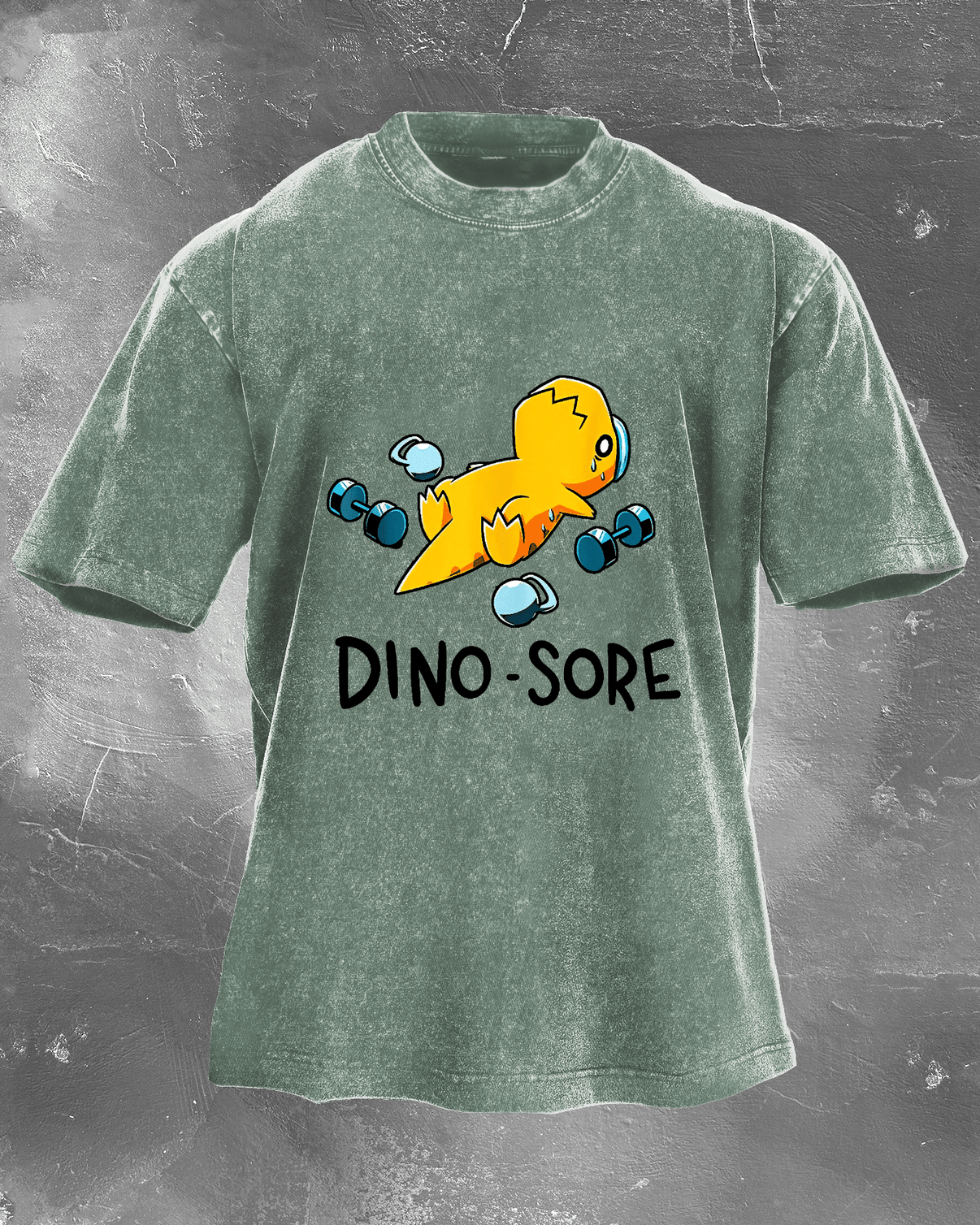 KOSZULKA DINO - SORE WASHED - Ironfit PL