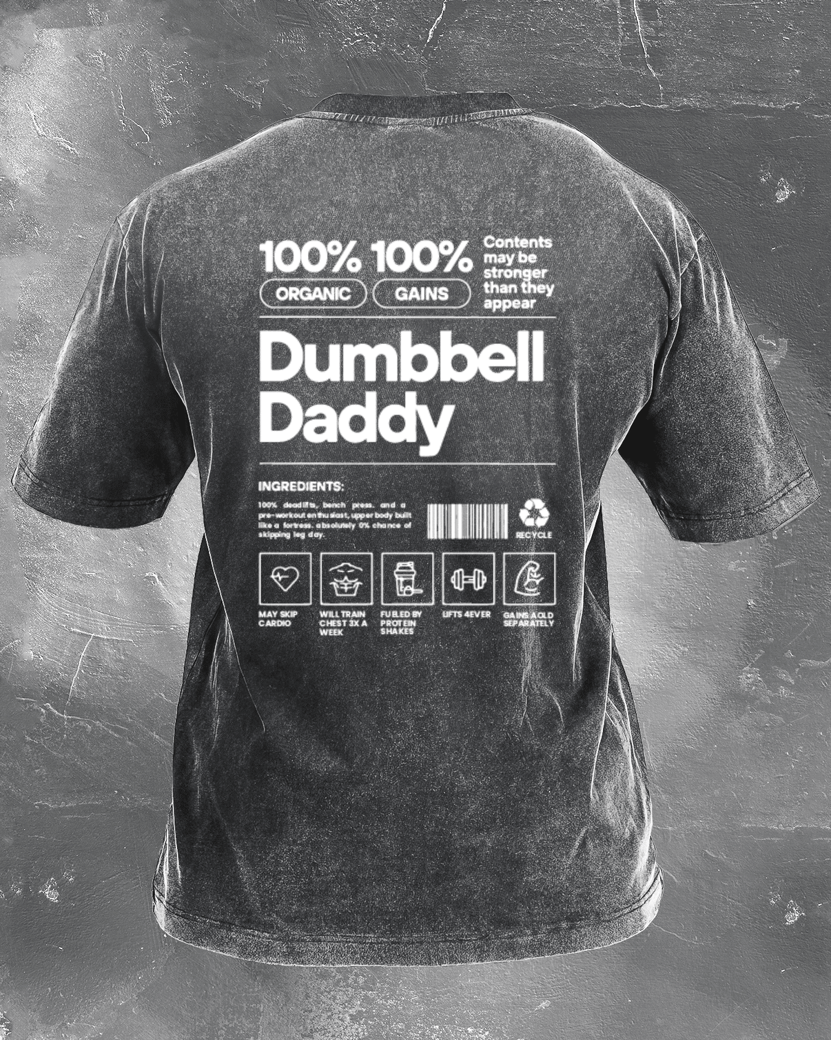 KOSZULKA DUMBBELL DADDY WASHED - Ironfit PL