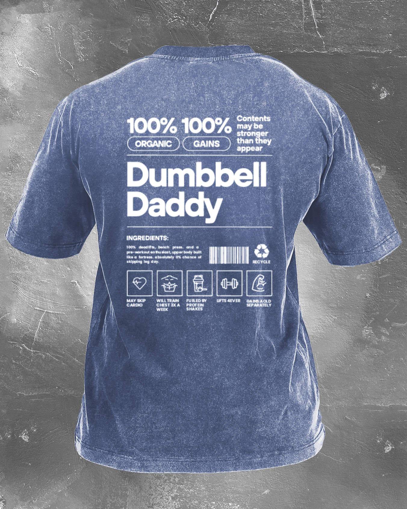 KOSZULKA DUMBBELL DADDY WASHED - Ironfit PL