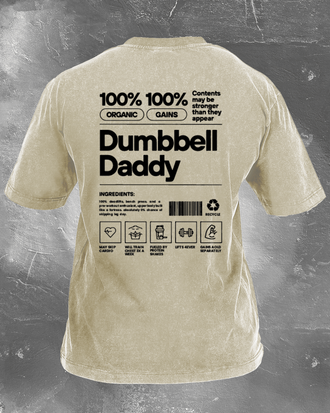 KOSZULKA DUMBBELL DADDY WASHED - Ironfit PL