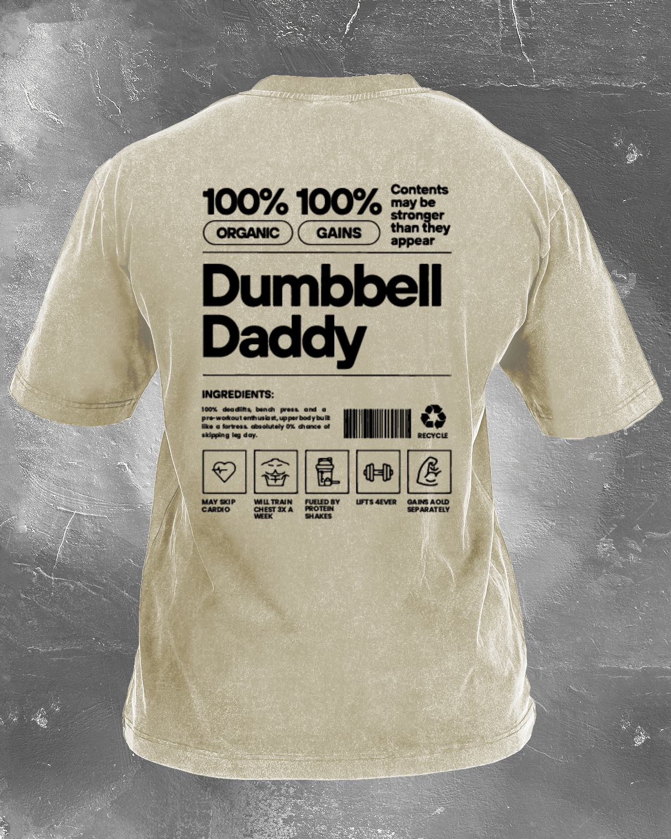 KOSZULKA DUMBBELL DADDY WASHED - Ironfit PL