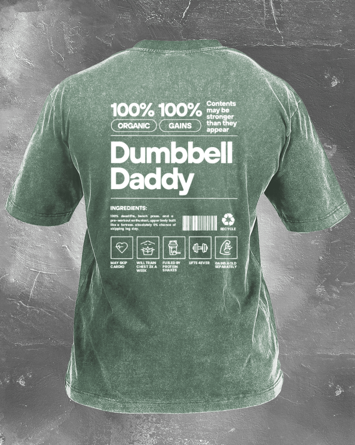 KOSZULKA DUMBBELL DADDY WASHED - Ironfit PL
