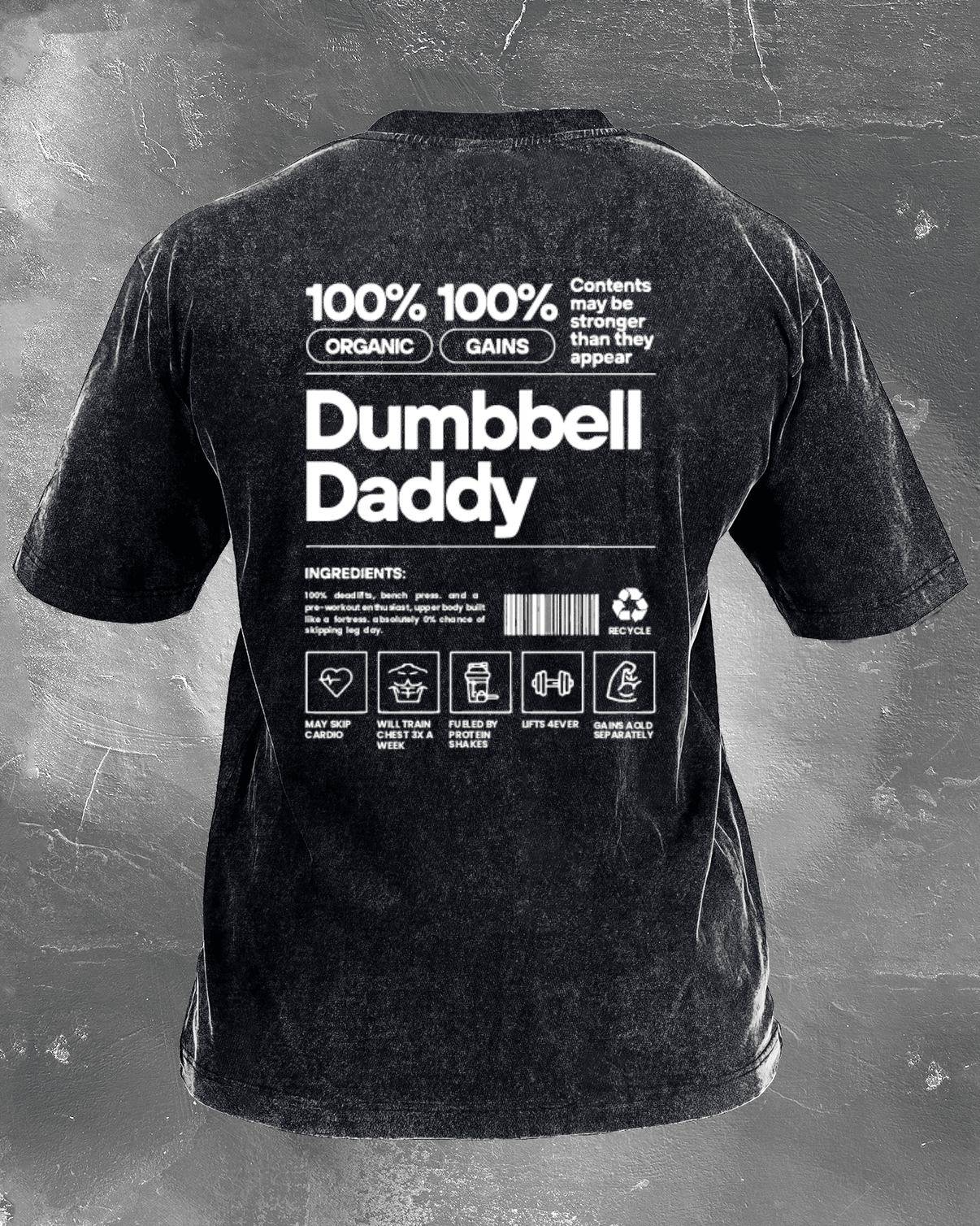 KOSZULKA DUMBBELL DADDY WASHED - Ironfit PL