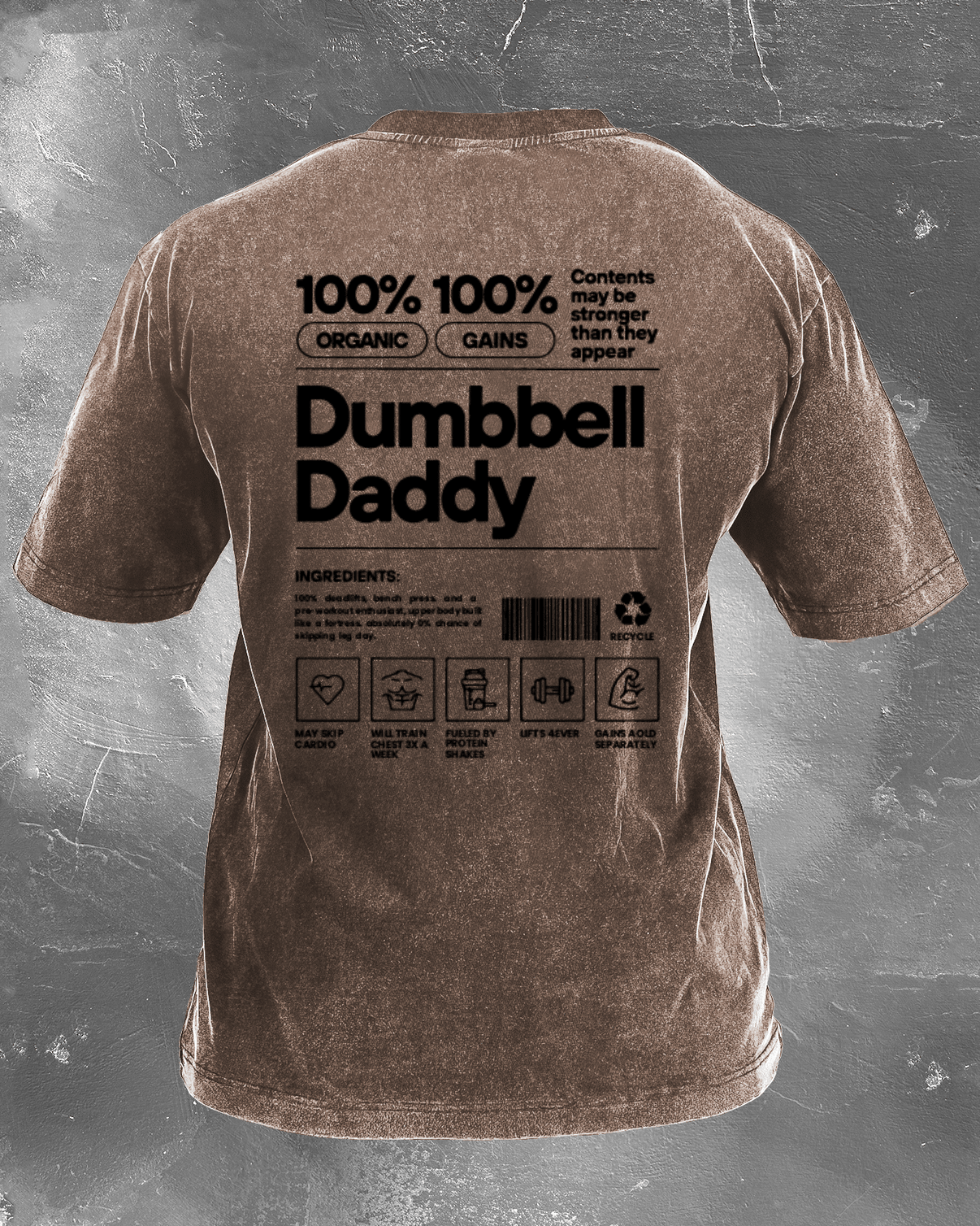 KOSZULKA DUMBBELL DADDY WASHED - Ironfit PL