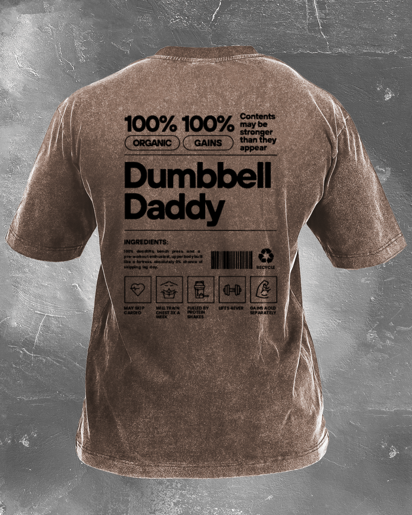 KOSZULKA DUMBBELL DADDY WASHED - Ironfit PL
