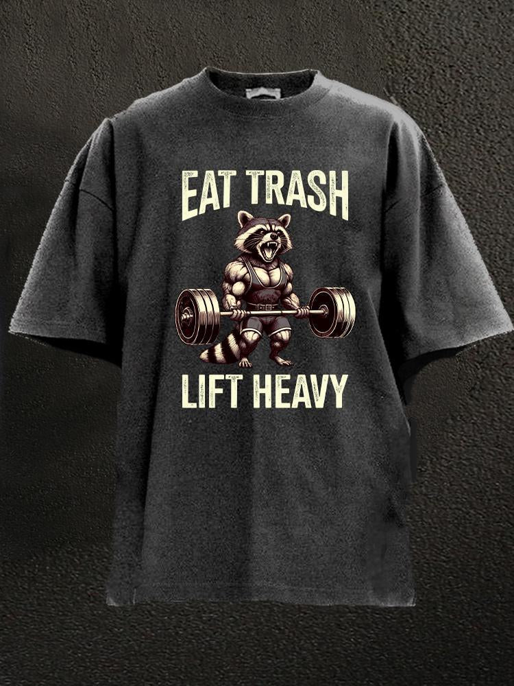 Koszulka Eat trash lift heavy Washed - Ironfit PL
