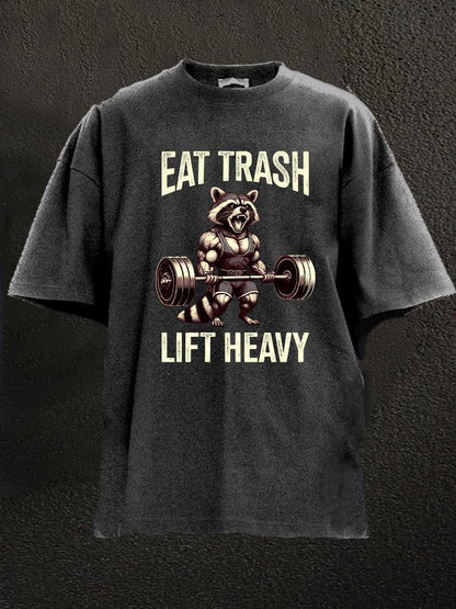 Koszulka Eat trash lift heavy Washed - Ironfit PL