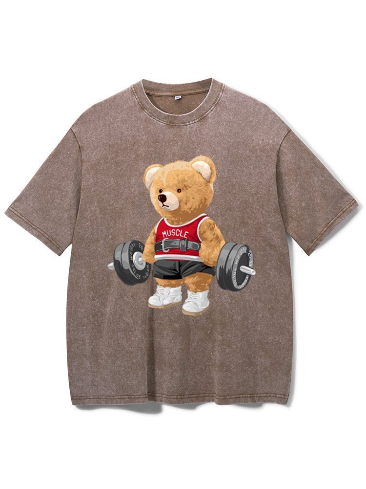Koszulka Exercise Bear Washed Gym - Ironfit PL
