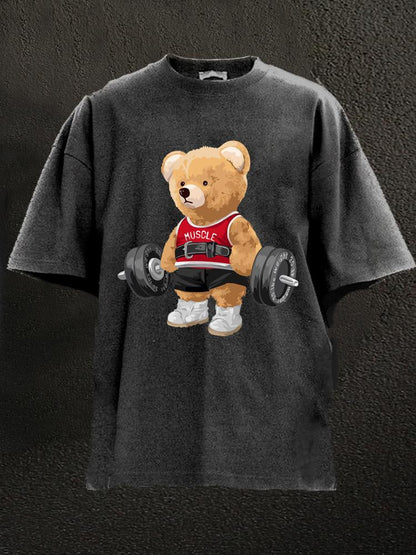 Koszulka Exercise Bear Washed Gym - Ironfit PL