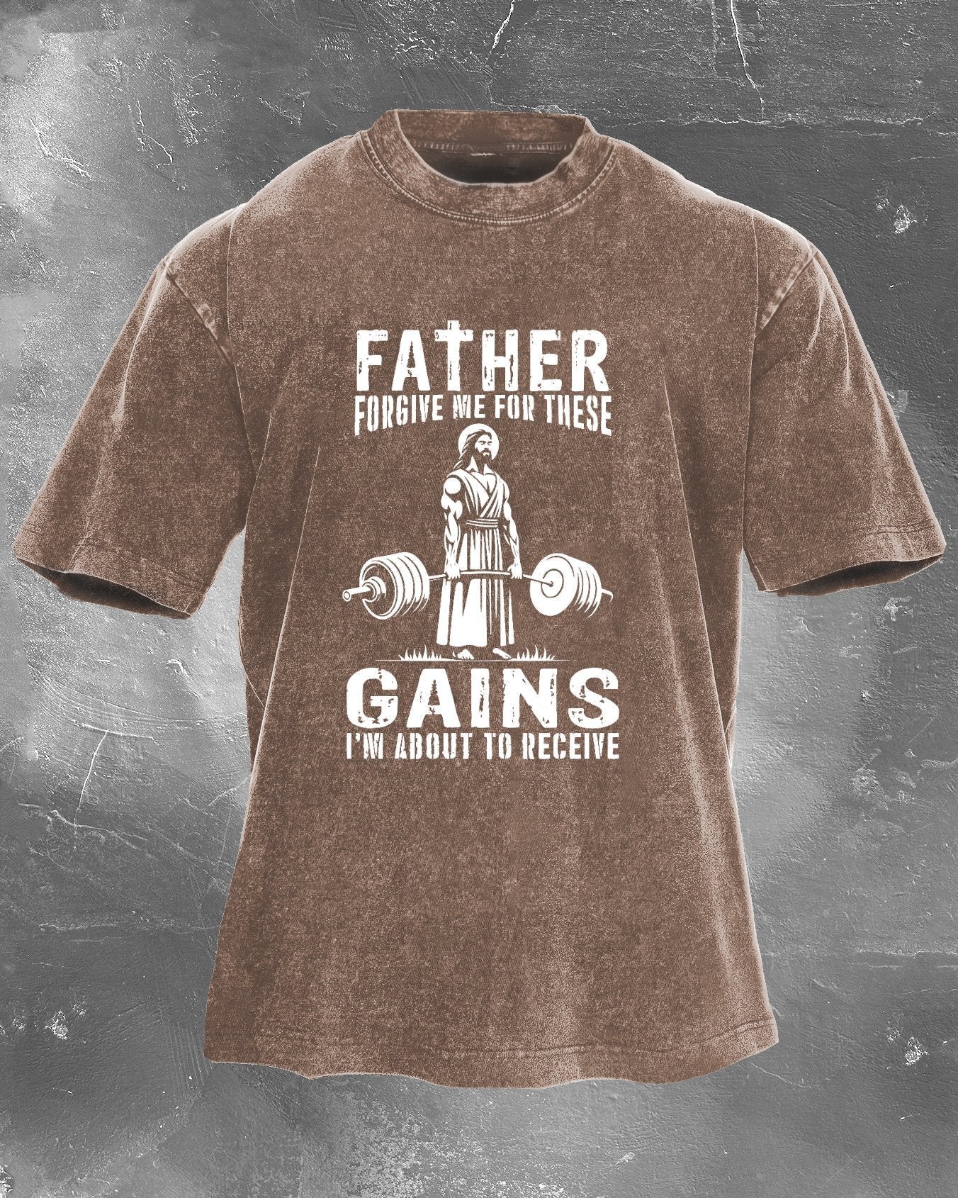 KOSZULKA FATHER FORGIVE ME FOR THESE GAINS - Ironfit PL