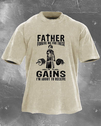 KOSZULKA FATHER FORGIVE ME FOR THESE GAINS - Ironfit PL