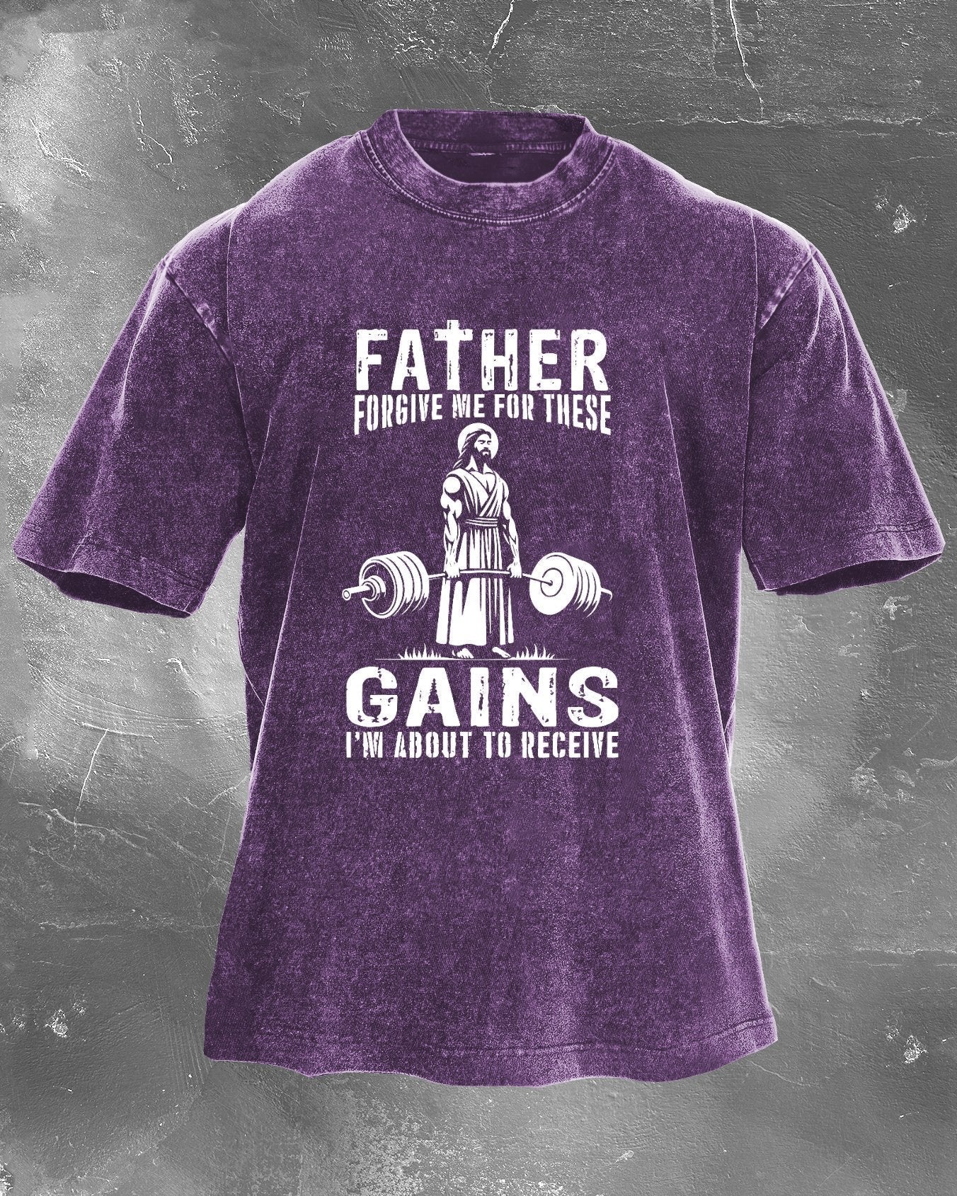 KOSZULKA FATHER FORGIVE ME FOR THESE GAINS - Ironfit PL