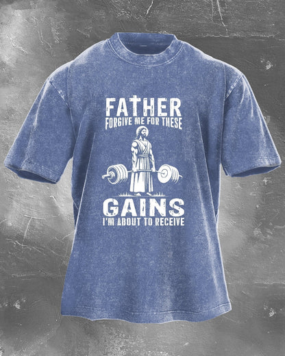 KOSZULKA FATHER FORGIVE ME FOR THESE GAINS - Ironfit PL